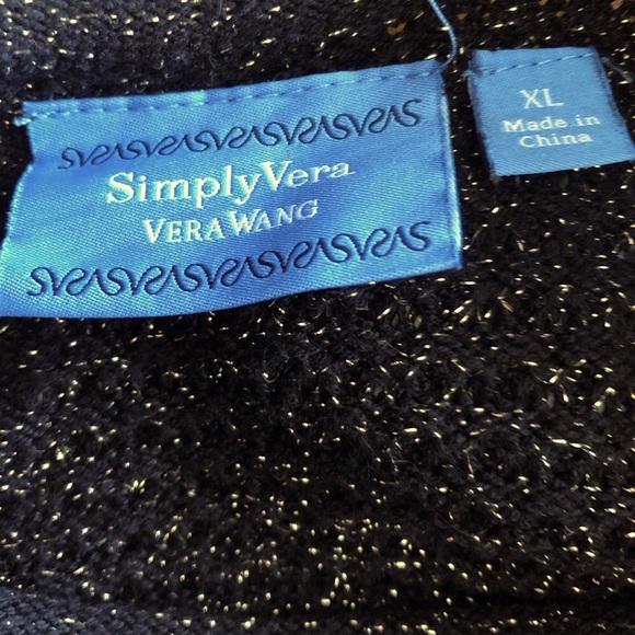 Simply Vera Vera Wang Black Sparkly Metallic Sweater XL - Picture 10 of 12
